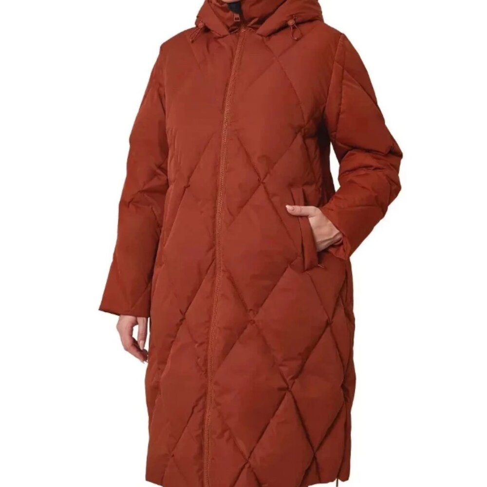 Mondetta Outdoor Project Women’s Long Diamond Quilted Parka Jacket Red XXL